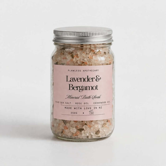 Lavender & Bergamot Mineral Bath Soak - 350g | Relax & Calm