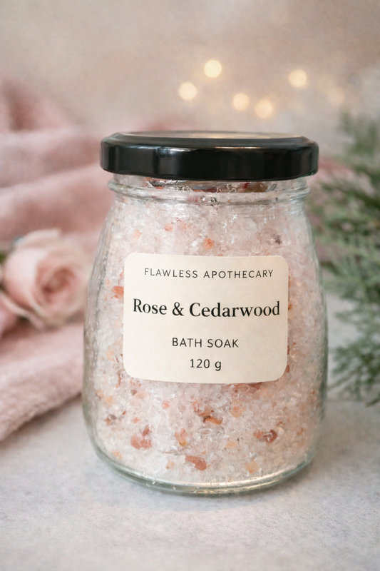 Rose & Cedarwood Mineral Bath Soak - 150g | Hydrate & Soothe